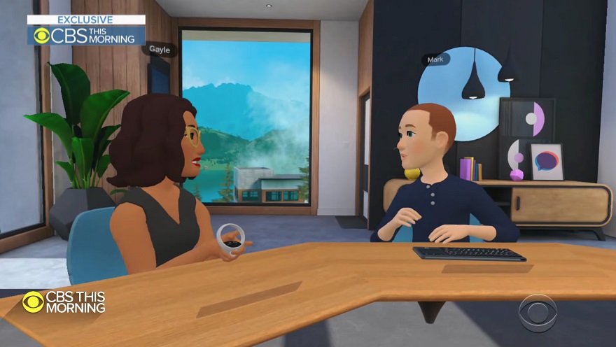 Mark Zuckerberg of Facebook talks with Gayle King of CBS News in the Metaverse.